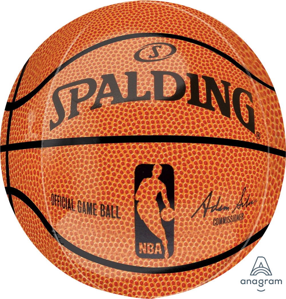Official NBA Spaulding Basketball 15" Orbz Helium Balloon