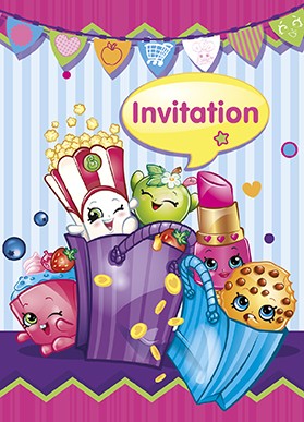 SHOPKINS - 8 INVITATIONS