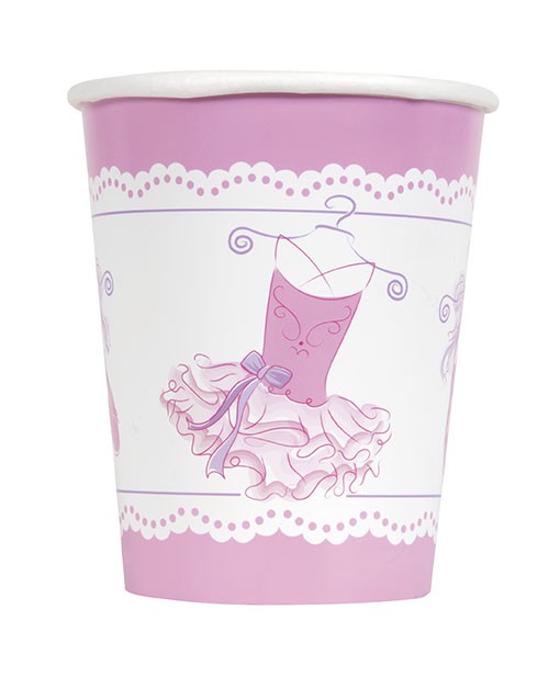 PINK BALLERINA - 8 HOT-COLD PAPER CUPS