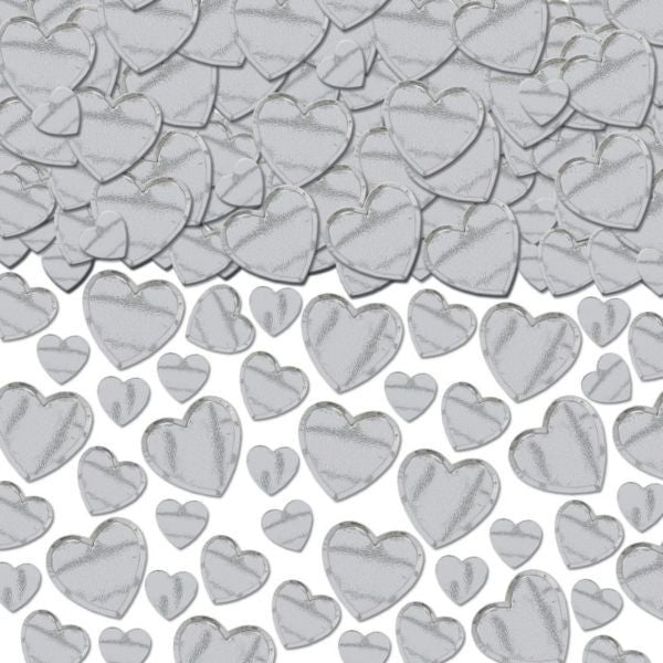Silver Hearts Confetti 2.5 Oz