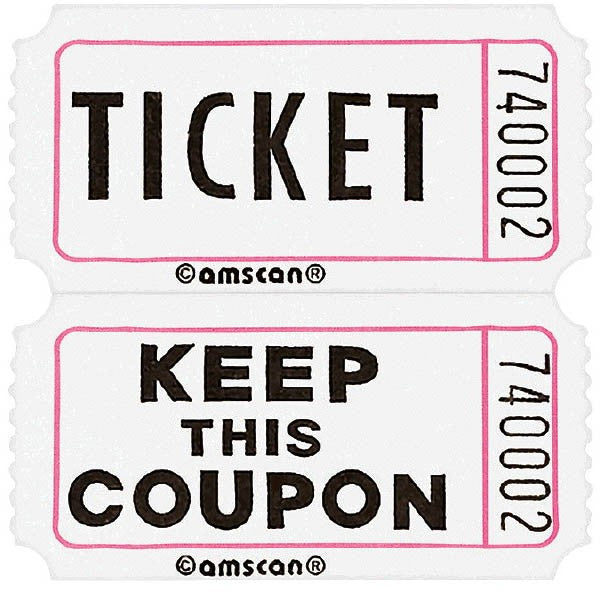 Tickets- Double Coupon 2000- White