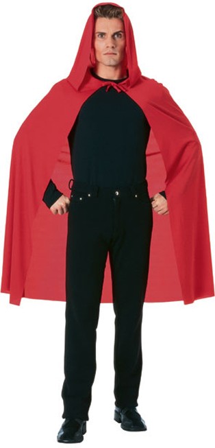 HOODED CAPE - RED 45 INCH