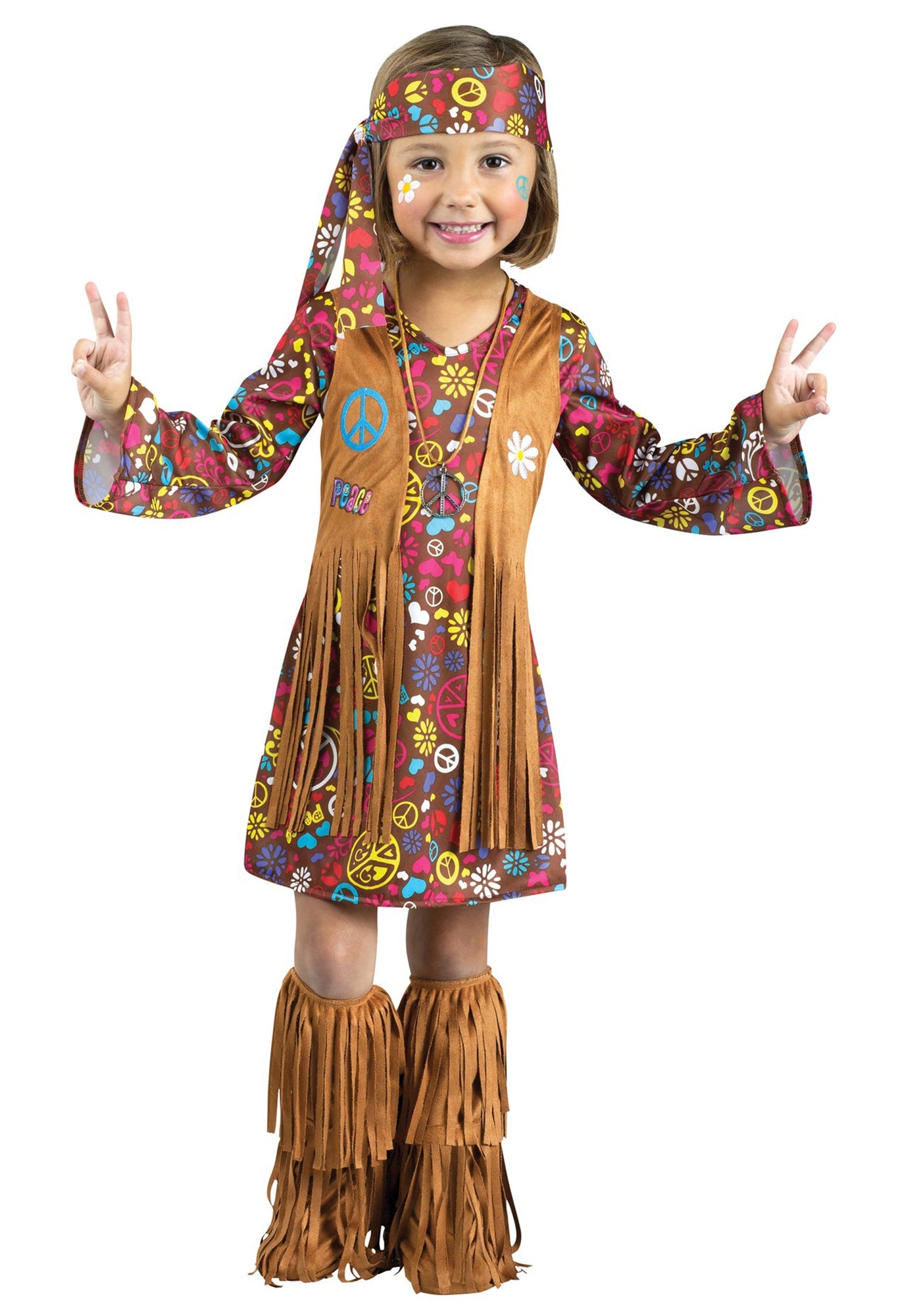 Peace and Love Hippie 60's/70's Costume (Child/Toddler)
