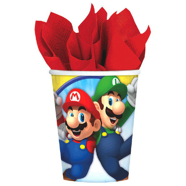 Super Mario Brothers 9 Oz Paper Cups- 8 Pieces
