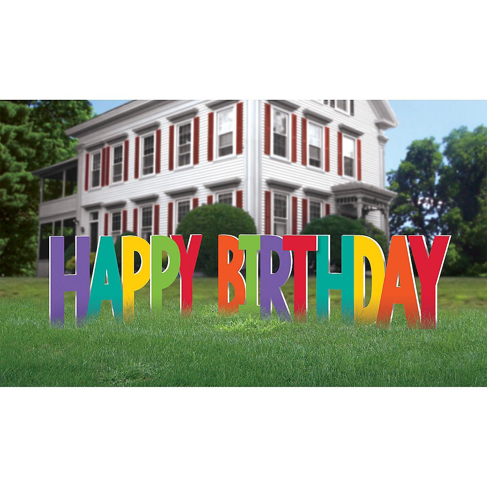 Happy Birthday Lawn-Yard Sign (Rainbow)