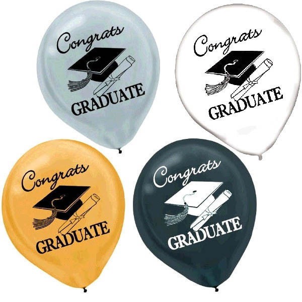 Congrats Gradulate Latex Balloons