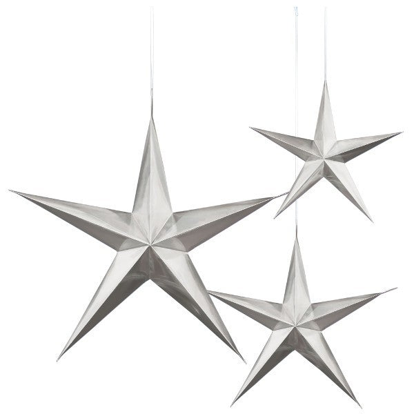 3D Silver Star Decorations