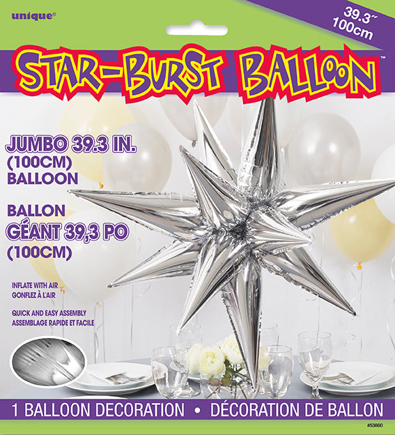 39" Star-Burst Balloon - Silver