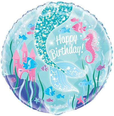 Mermaid "Happy Birthday" 18" Balloon