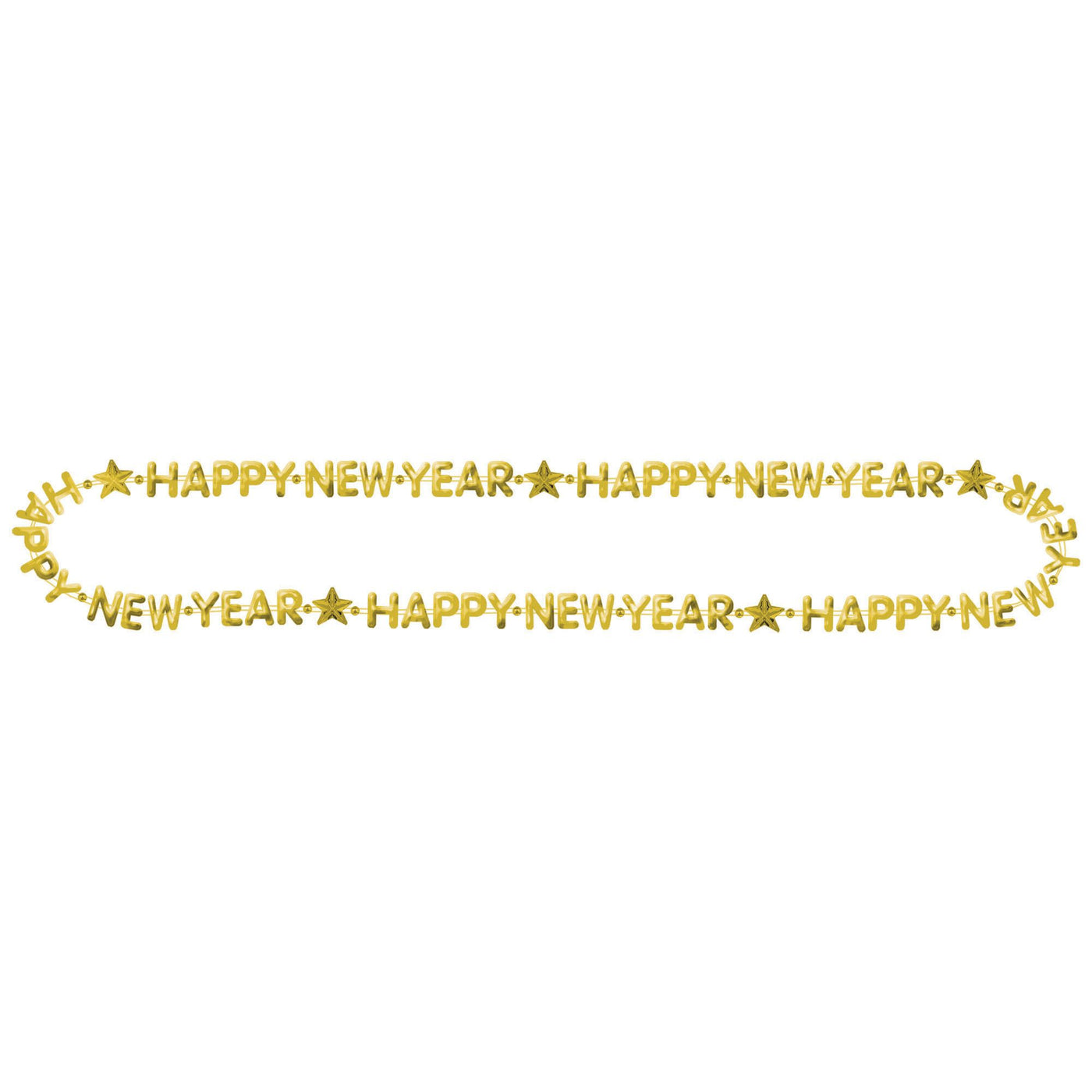 Happy New Year Bead Necklace - Gold