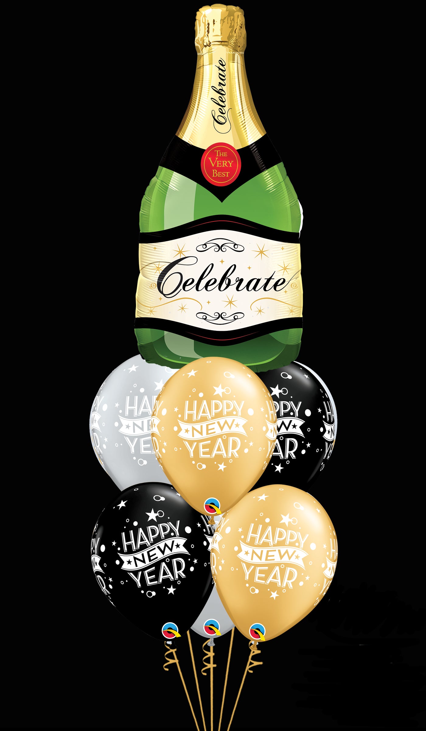 New Year's Eve Champagne Balloon Bouquet