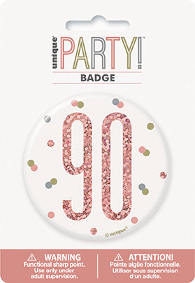 Birthday Glitz - 90th Birthday Badge
