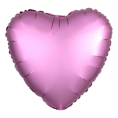 18" Heart Balloon - Satin Luxe Flamingo Pink
