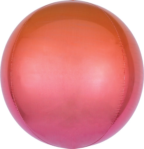 15" Orbz Balloon - Ombre Red & Orange