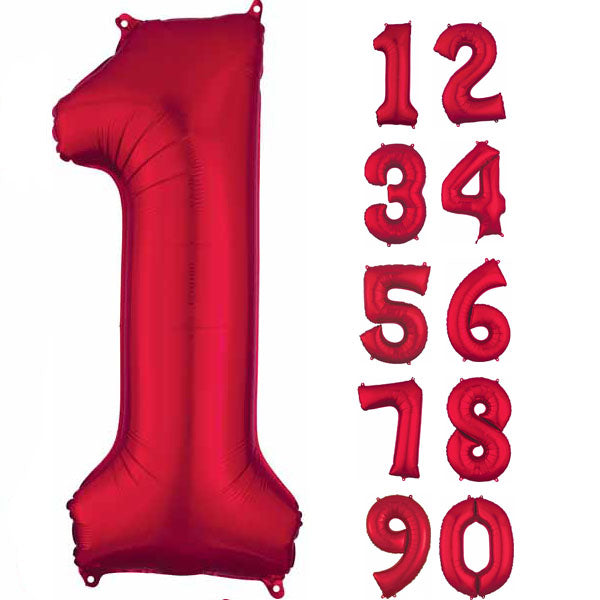 34" Number Balloon - Red