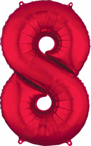 34" Number Balloon - Red