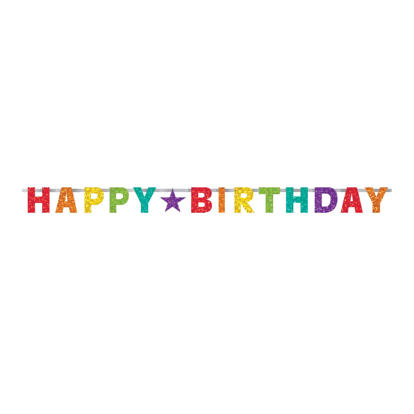 Happy Birthday Prismatic Rainbow Letter Banner