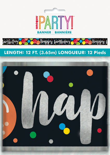 12ft Prismatic Happy Birthday Banner