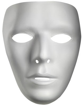 BLANK WHITE MALE FACEMASK