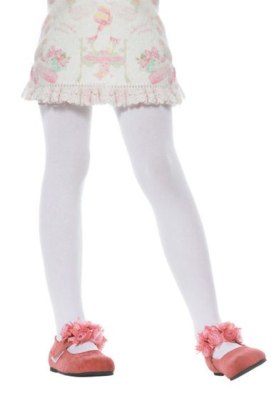 CHILD OPAQUE TIGHTS WHITE - EXTRA LARGE 11-13