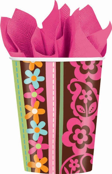 HIPPIE CHICK BIRTHDAY 9OZ HOT-COLD CUPS