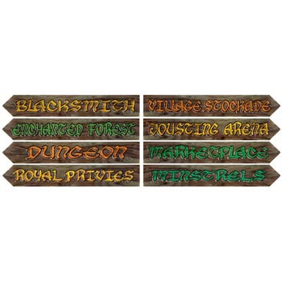 MEDIEVAL SIGNS SET (4 PIECES - DOUBLE SIDED)