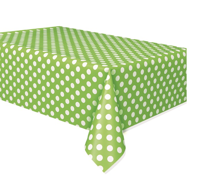 LIME GREEN DOT TABLECOVER