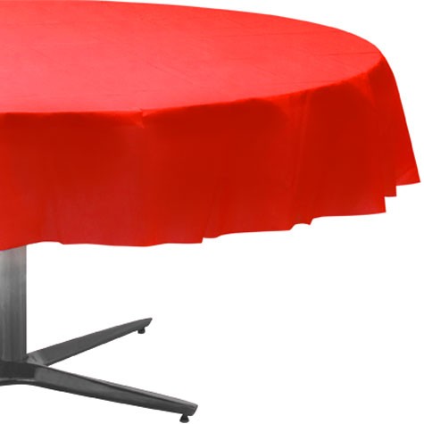 84" Round Table Cover - APPLE RED