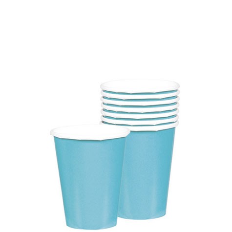 CARIBBEAN BLUE HOT-COLD PAPER CUPS 24PCS