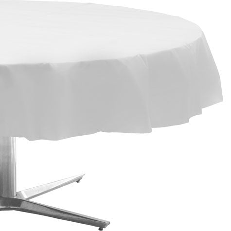 84" Round Table Cover - WHITE