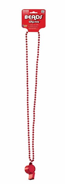 WHISTLE BEAD NECKLACE - RED