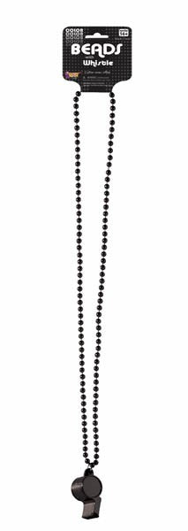 WHISTLE BEAD NECKLACE - BLACK