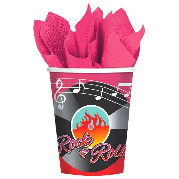 CLASSIC 50S ROCK N ROLL HOT-COLD PAPER CUPS