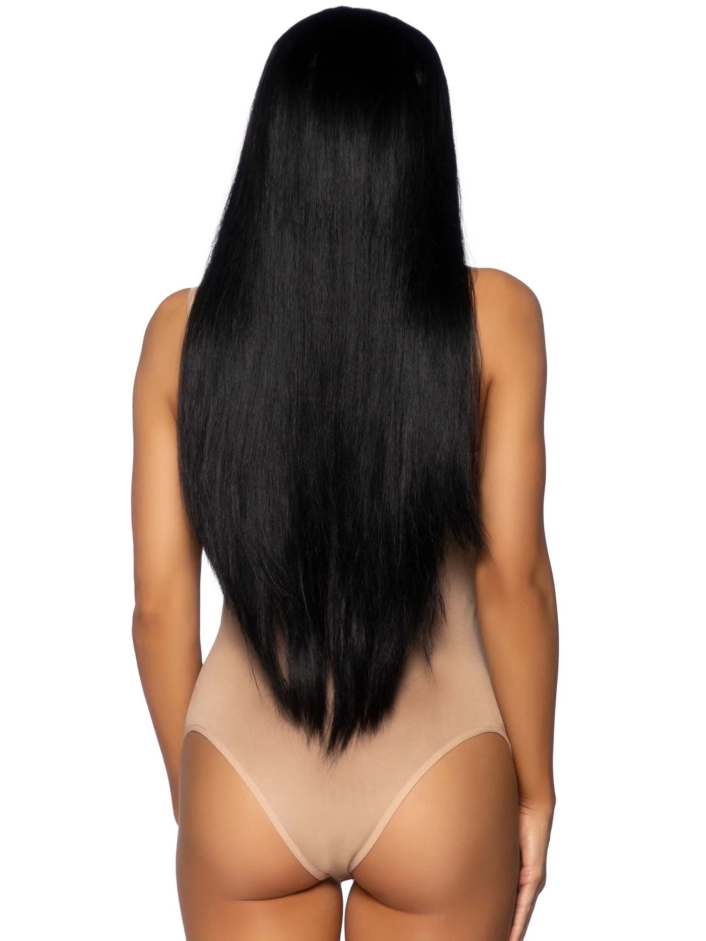 33" Long Straight Center Part Wig - Black